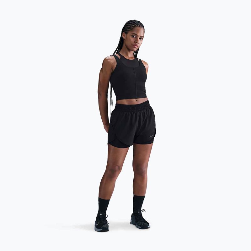 Dámský tréninkový top Nike One Fitted Dri-Fit Cropped Tank black/dark smoke grey 2