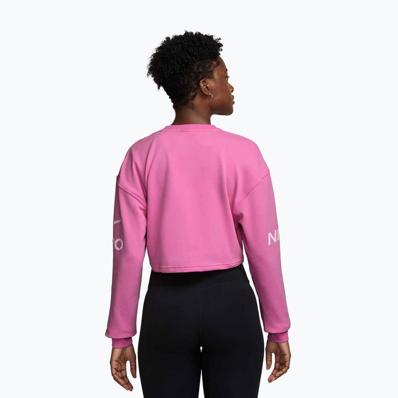 Dámská tréninková mikina Nike Pro Dri-Fit Loose Crew-Neck playful pink/pink foam/white 2
