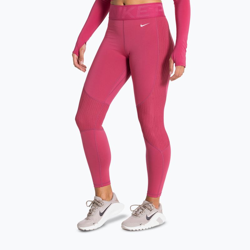 Dámské tréninkové legíny Nike Pro High-Waisted sweet beet/white 4