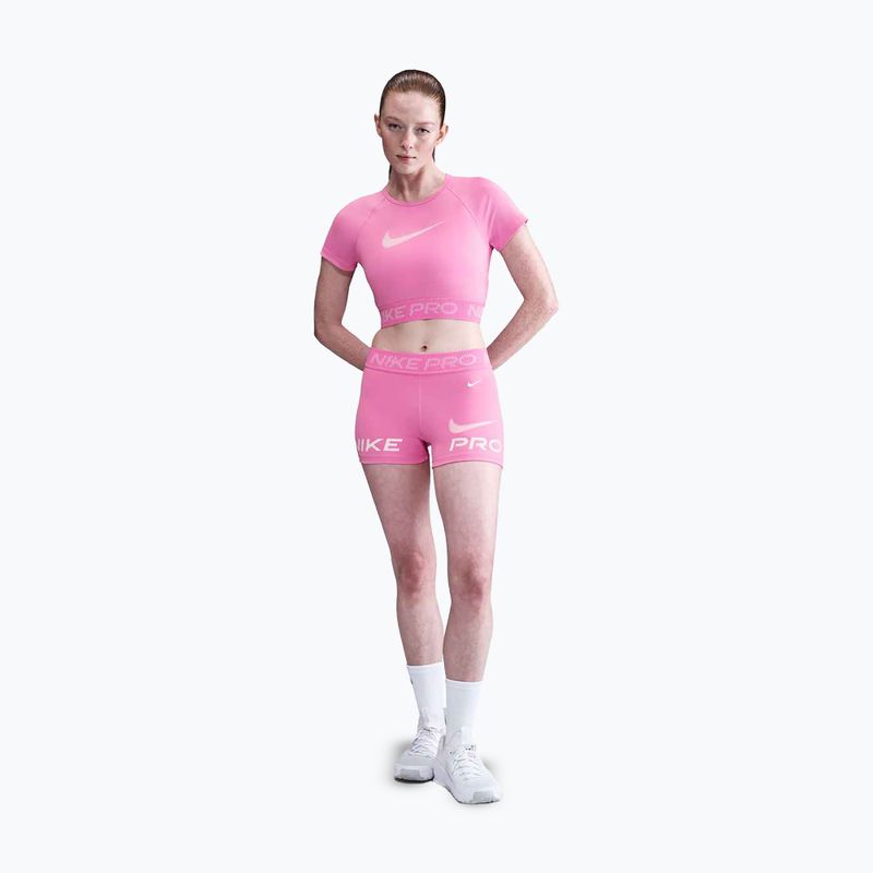 Dámský tréninkový top Nike Pro Dri-Fit Graphic Cropped playful pink/pink foam/white 2
