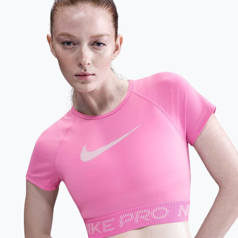 Dámský tréninkový top Nike Pro Dri-Fit Graphic Cropped playful pink/pink foam/white 4