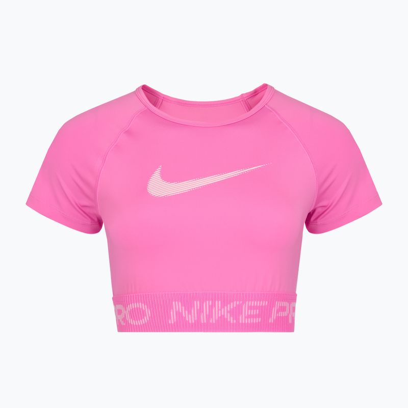 Dámský tréninkový top Nike Pro Dri-Fit Graphic Cropped playful pink/pink foam/white 7