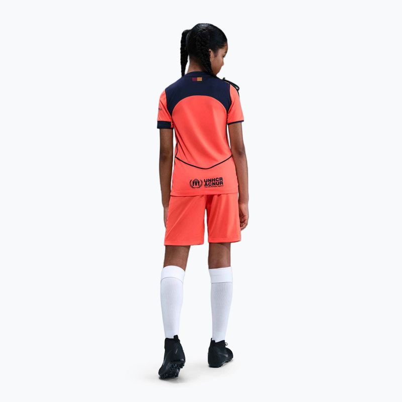 Dětský fotbalový dres Nike FC Barcelona 2025/26 Stadium Third Jr bright mango/midnight navy/midnight navy 5
