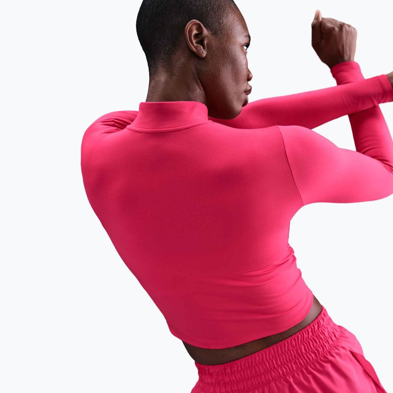 Dámské tričko s dlouhým rukávem Nike One Fitted Dri-Fit 1/4 Zip Mid Layer rush pink/white 4
