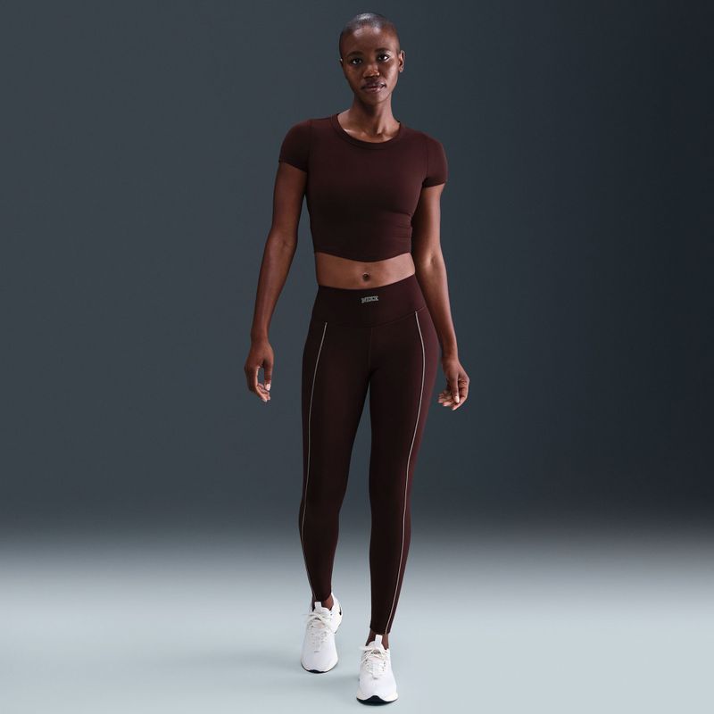 Dámské legíny Nike One High-Waisted burgundy crush 8
