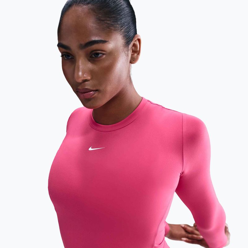 Dámské tričko Longsleeve Nike One Fitted Dri-Fit rush pink/white 4