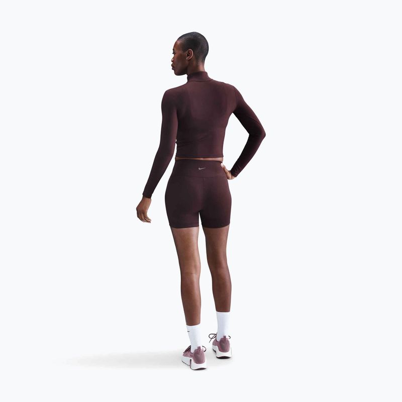 Dámské tričko s dlouhým rukávem Nike One Fitted Dri-Fit 1/4 Zip Mid Layer burgundy crush/white 3