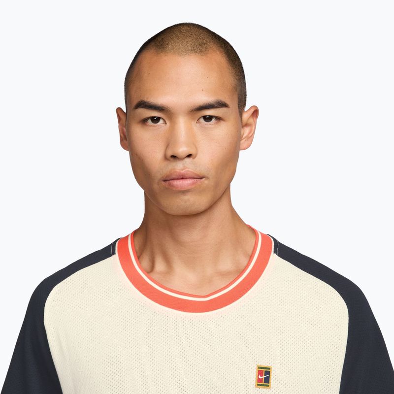 Pánské tenisové tričko Nike Court Heritage sail/dark obsidian 3