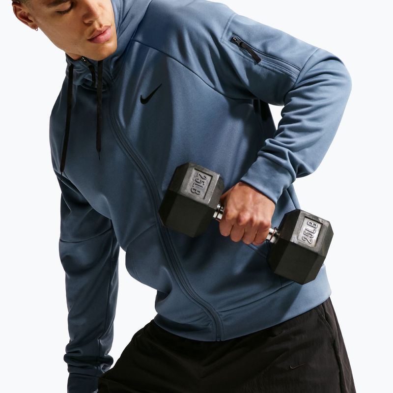 Pánská tréninková mikina Nike Therma Fit Full-Zip diffused blue/diffused blue/black 6