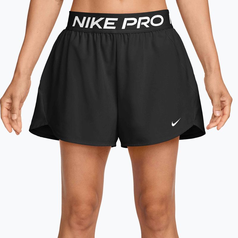 Dámské tréninkové šortky Nike Pro Dri-Fit Mid-Rise Brief-Lined 3" black/white