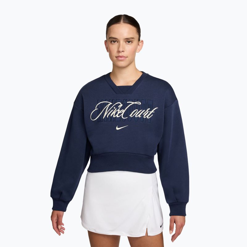 Dámská mikina Nike Court Collection French Terry Crew Neck midnight navy/sail