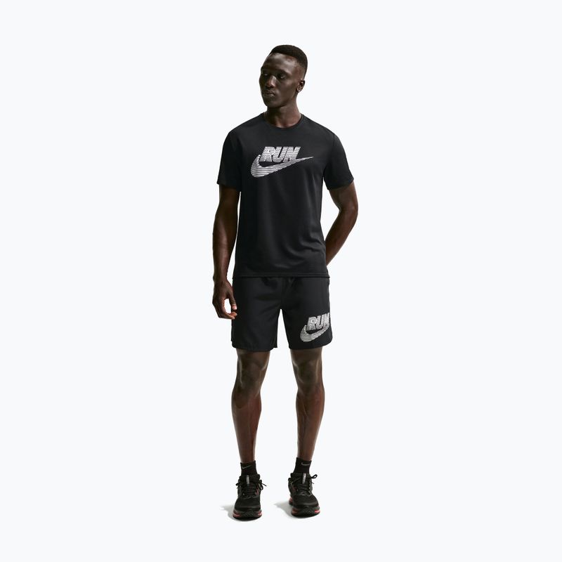 Pánské běžecké tričko Nike Miler Dri-Fit UV black/white 2
