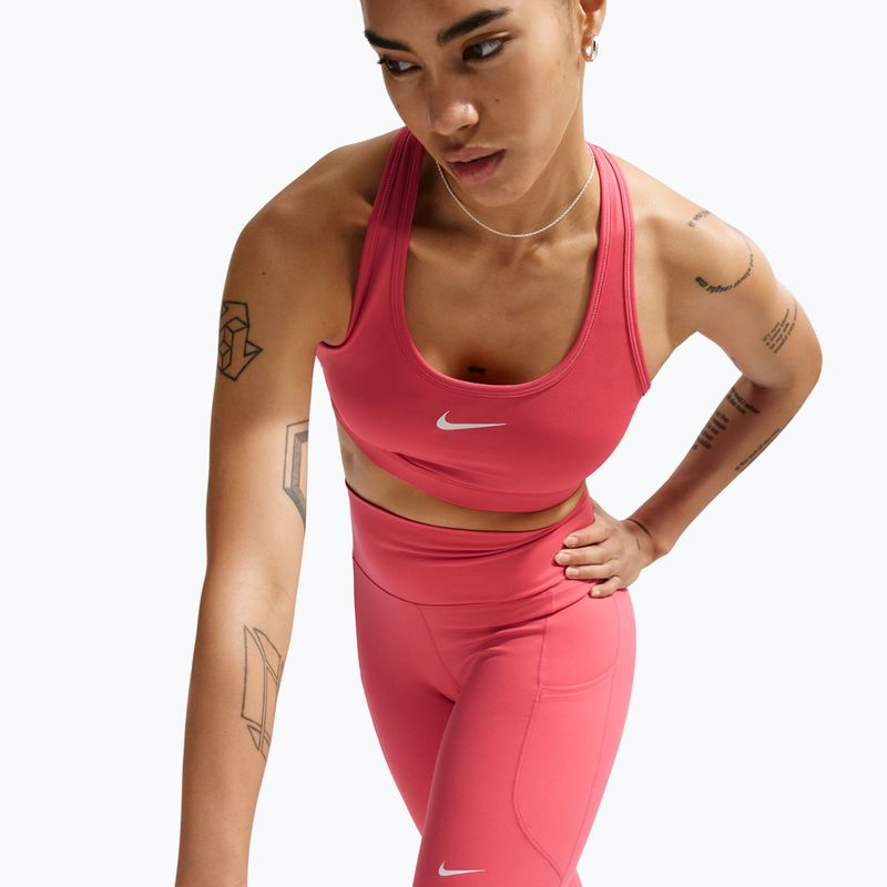 Sportovní podprsenka Nike Swoosh Medium Support sea coral/white 4