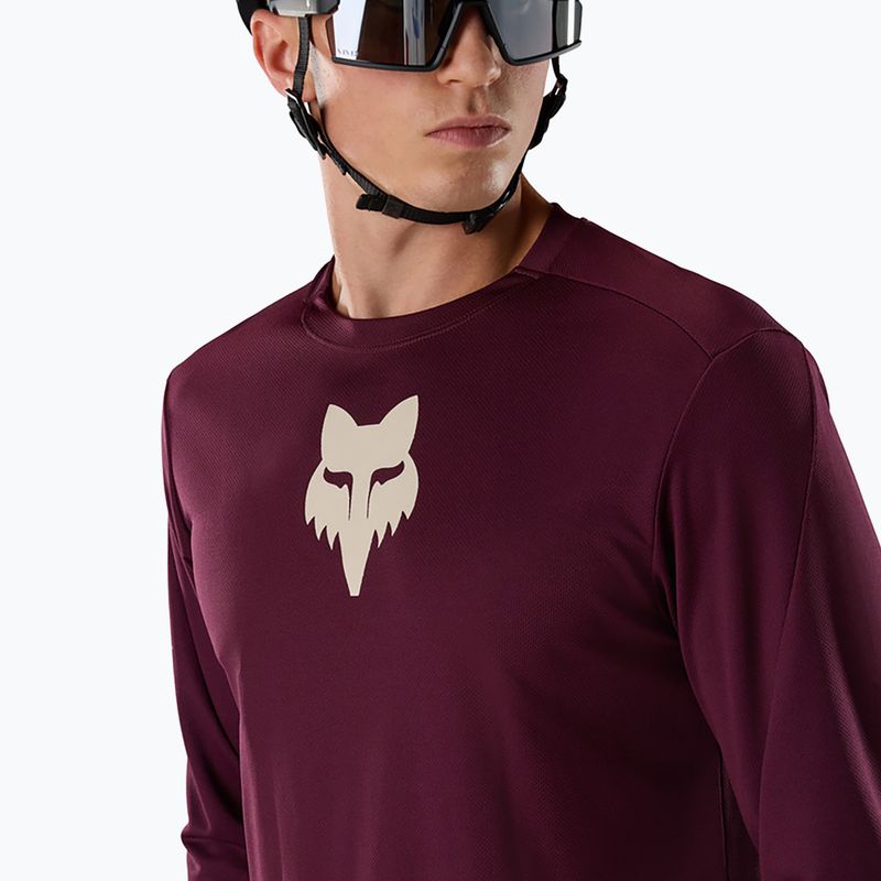 Pánské cyklistické tričko Longsleeve Fox Racing Ranger Fox Head LS dark maroon 3