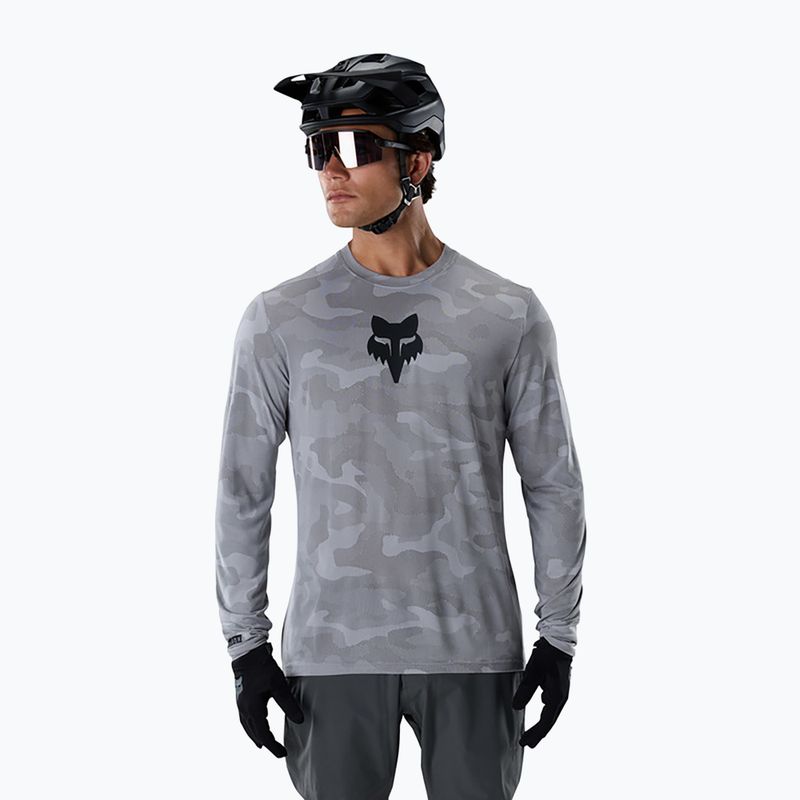 Pánské cyklistické tričko Longsleeve Fox Racing Ranger Tru Dri pewter