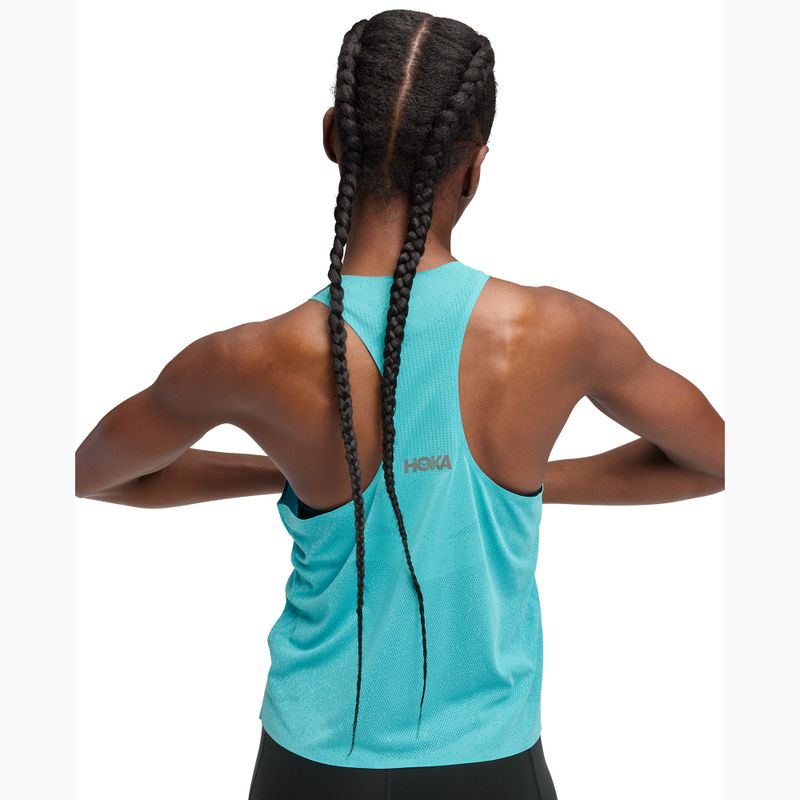 Dámský běžecký top HOKA Race Day Singlet cielo blue 5