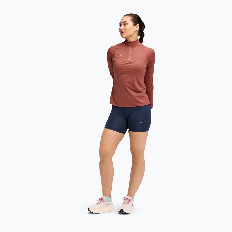 Dámská běžecká mikina HOKA GlideTech Quarter Zip rouge 2