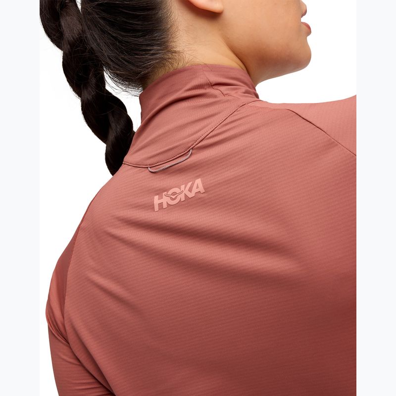Dámská běžecká mikina HOKA GlideTech Quarter Zip rouge 5