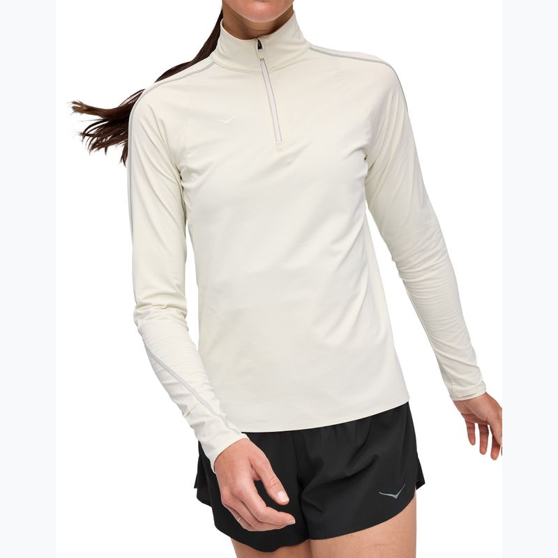Dámská běžecká mikina HOKA GlideTech Quarter Zip ruffle salt 4