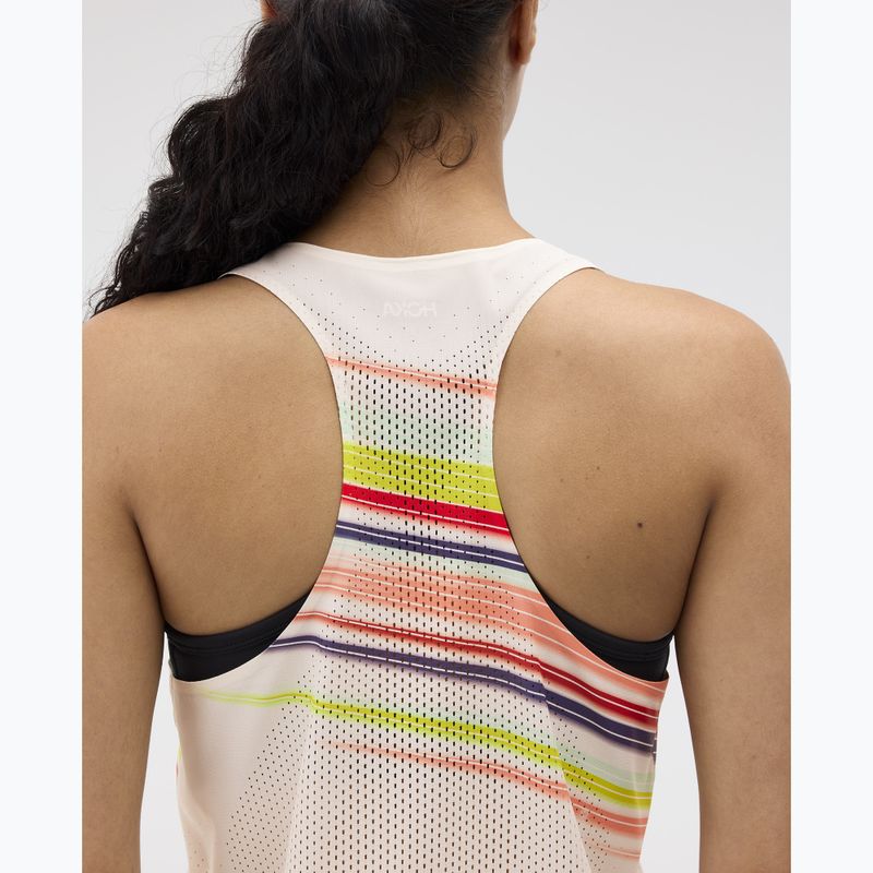 Dámské běžecké tričko HOKA Race Day Singlet alabaster flare 5