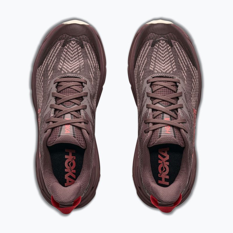 Dámské běžecké boty HOKA Challenger 8 GTX black/varsity burgundy 5