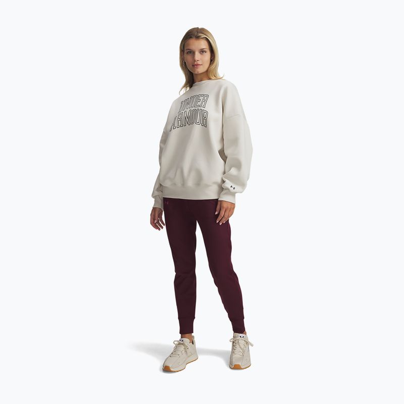 Dámská mikina Under Armour Rival Fleece Varsity Crew summit white/black 2