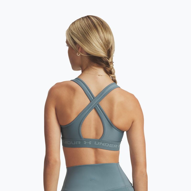 Sportovní podprsenka Under Armour Crossback Mid jasper blue/serpentine 2