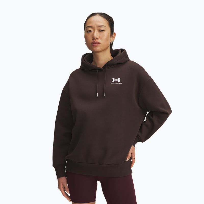 Dámská mikina Under Armour Icon Fleece Hoodie kona brown/white
