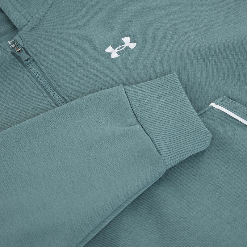 Dámská mikina Under Armour Rival Fleece Piped HZ Hoodie jasper blue/white 6