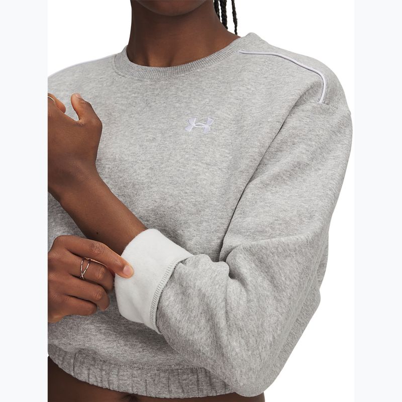 Dámská mikina Under Armour Rival Fleece Piped Crew mod gray light heather/white 3