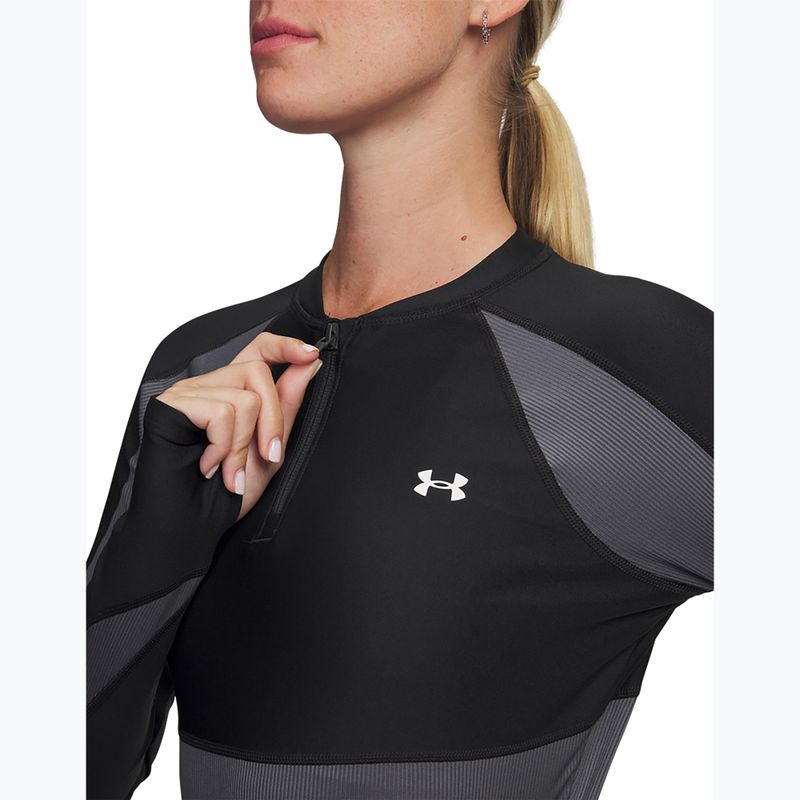 Dámské tréninkové tričko Longsleeve Under Armour HeatGear Rib 1/4 Zip black/castlerock/white 3