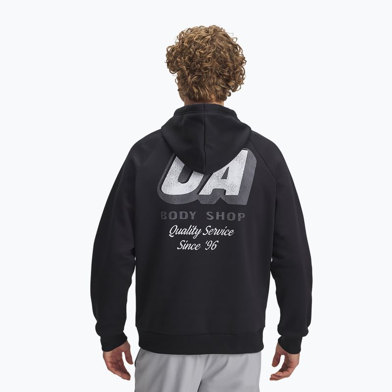 Pánská mikina Under Armour Rival Fleece HBR Logo Hoodie black/white 2