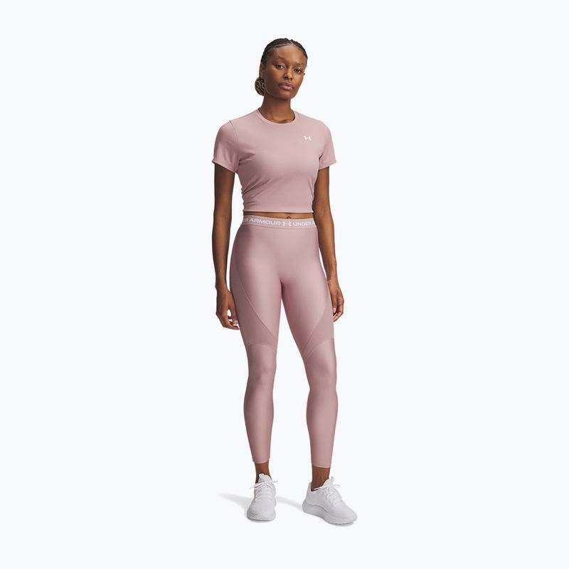 Dámské legíny Under Armour HeatGear Rib tourmaline pink/tourmaline pink/white 2