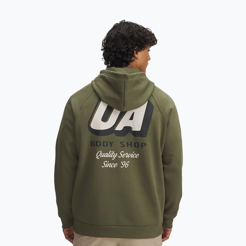 Pánská mikina Under Armour Rival Fleece HBR Logo Hoodie marine od green/stone 2