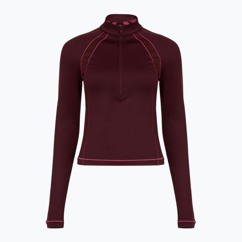 Pánské tričko Under Armour ColdGear Textured 1/2 Zip dark maroon/fuchsia dusk/metallic silver