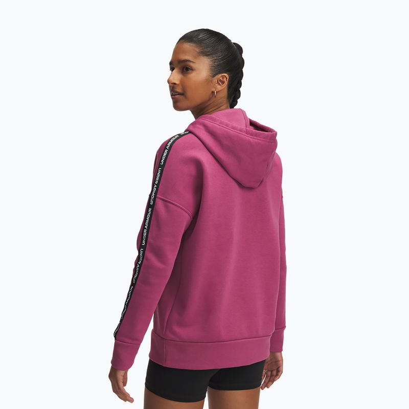 Dámská mikina Under Armour Icon Fleece Taped Hoody fuchsia dusk/white 2