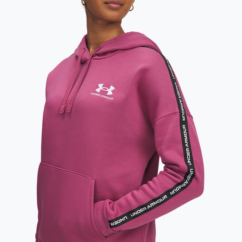 Dámská mikina Under Armour Icon Fleece Taped Hoody fuchsia dusk/white 3