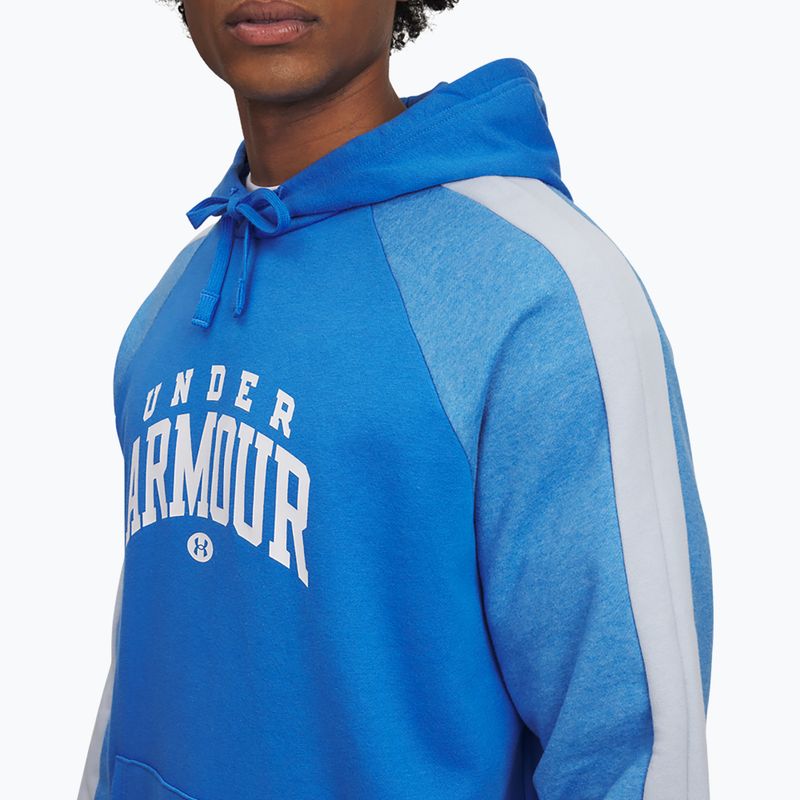Pánská mikina Under Armour Rival Fleece Colorblock Hoodie blue atlantis/white 3