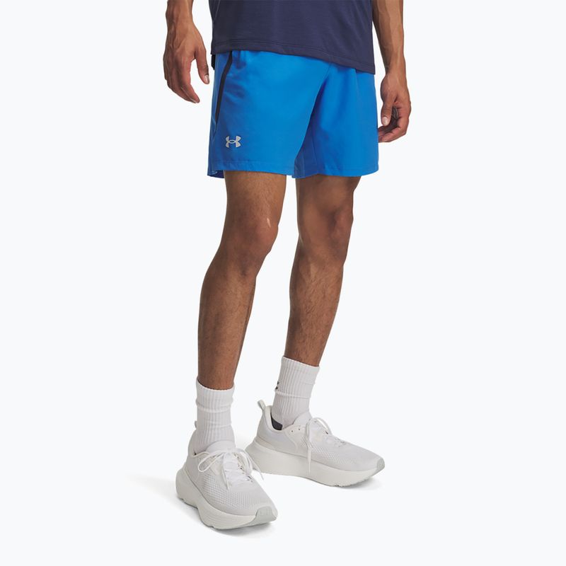 Pánské běžecké šortky Under Armour Launch 7" blue atlantis/washed navy/reflective