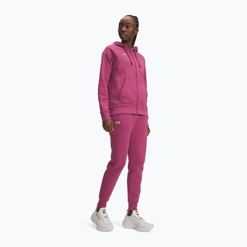 Dámské kalhoty Under Armour Rival Fleece dark maroon/white fuchsia dusk/white 2