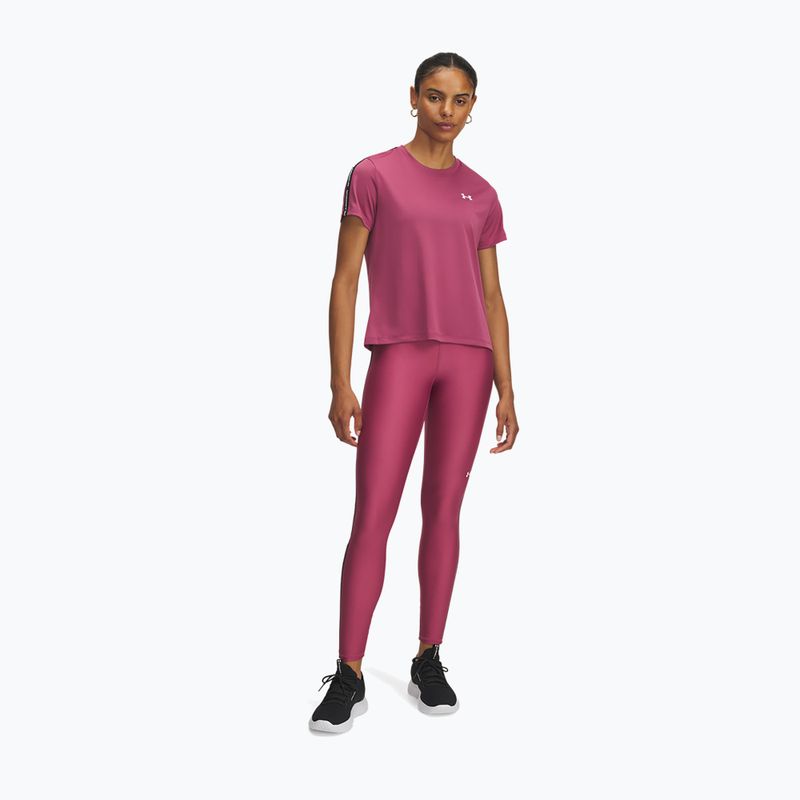 Dámské legíny Under Armour Tech Wordmark Tape fuchsia dusk/black/white 2
