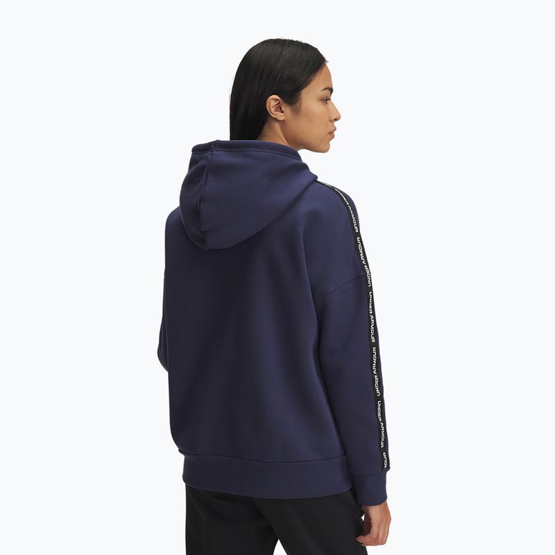 Dámská mikina Under Armour Icon Fleece Taped Hoody washed navy/white 2
