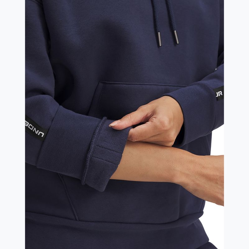 Dámská mikina Under Armour Icon Fleece Taped Hoody washed navy/white 3