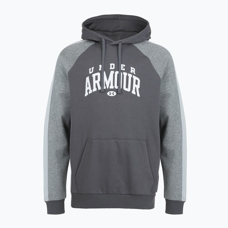 Pánská mikina Under Armour Rival Fleece Colorblock Hoodie castlerock/mod grey/white 3