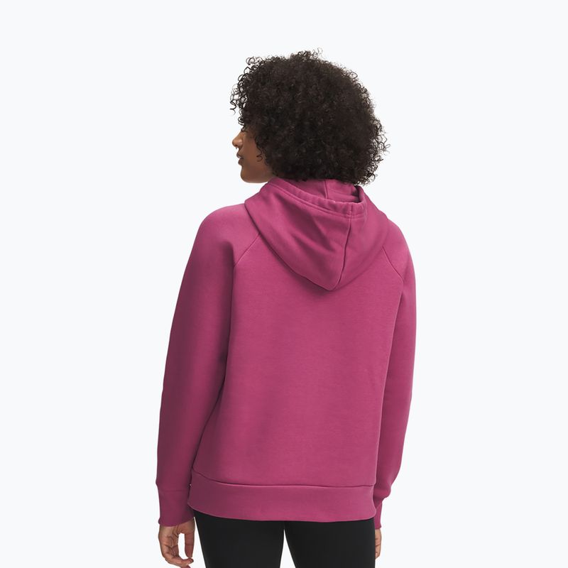 Dámská mikina Under Armour Rival Feelce Shimmer Hoody fuchsie dusk/irisdescent 2