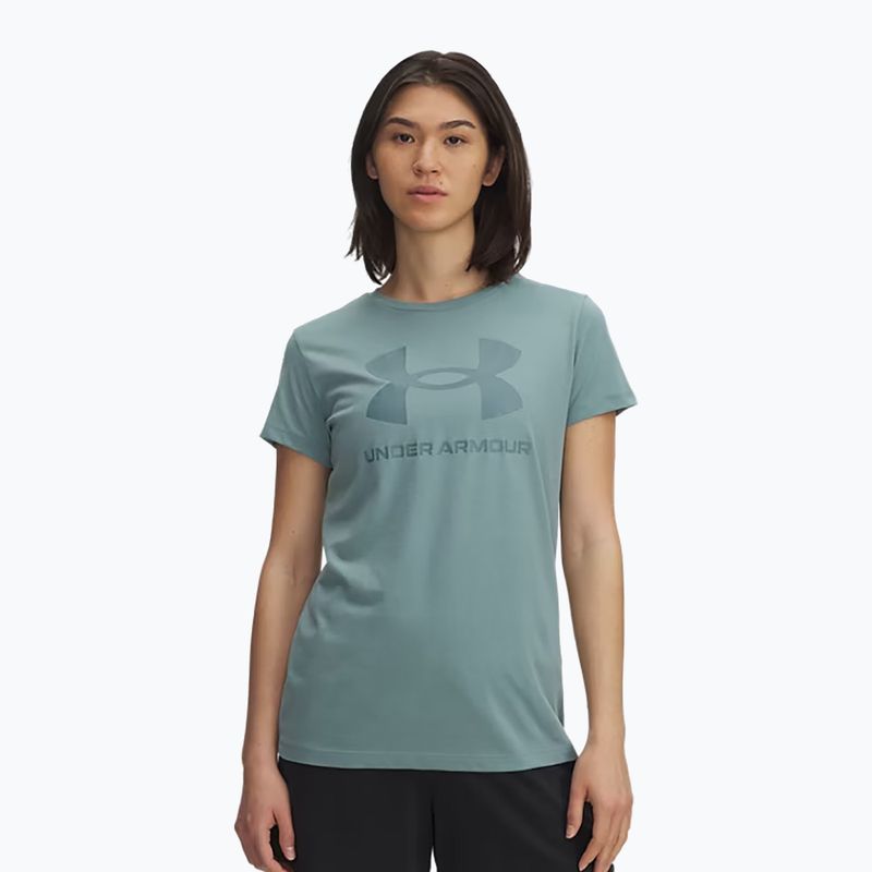 Dámské tréninkové tričko Under Armour Rival Logo serpentine/jasper blue