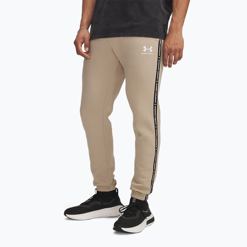 Pánské kalhoty Under Armour Icon Fleece Jgr city khaki/white