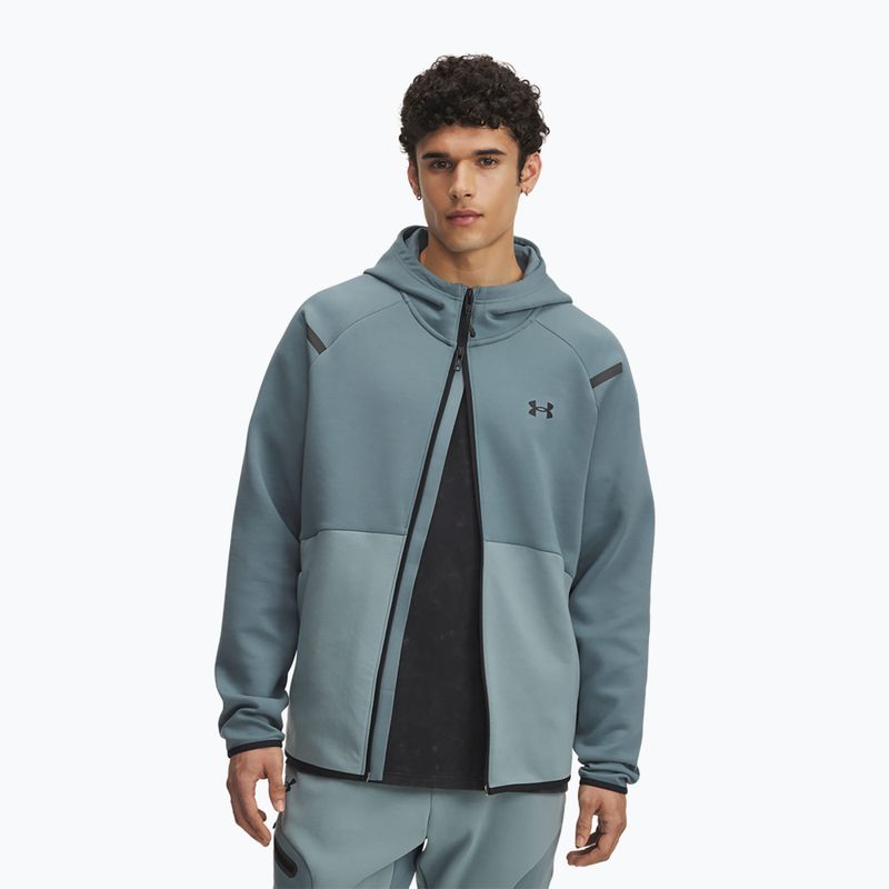 Pánská mikina Under Armour Unstoppable Fleece Full Zip HD jasper blue/serpentine/black