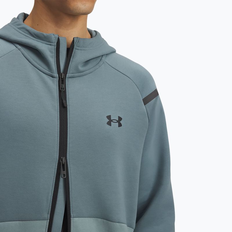 Pánská mikina Under Armour Unstoppable Fleece Full Zip HD jasper blue/serpentine/black 3