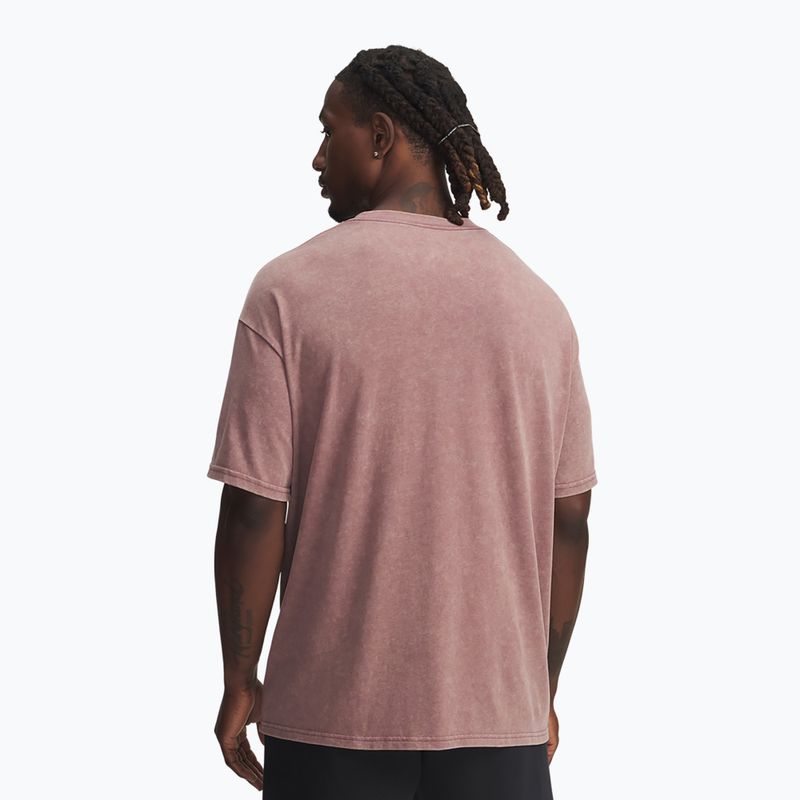 Pánské tréninkové tričko Under Armour Project Rock Heavyweight Oversized maroon mist/black 2